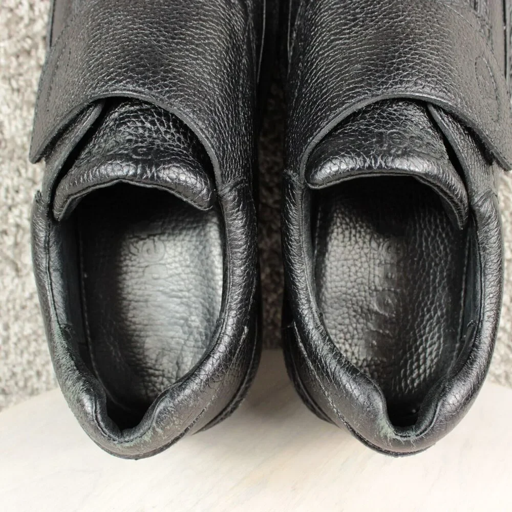 Propet Leather Slip On Shoes Mens 11 Black Comfort Walking